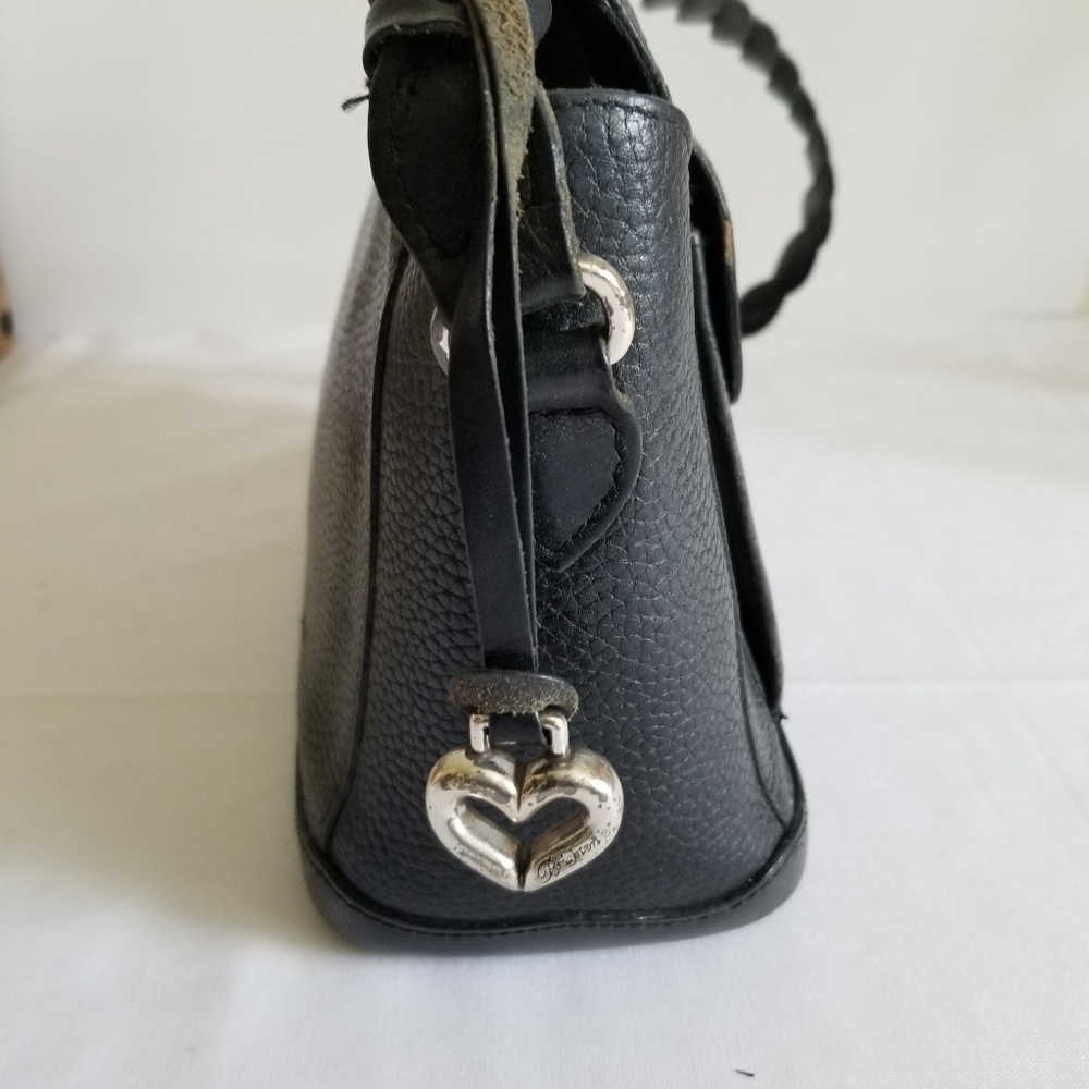 Brighton Black Leather Shoulder Satchel Handbag - Picture 4 of 8